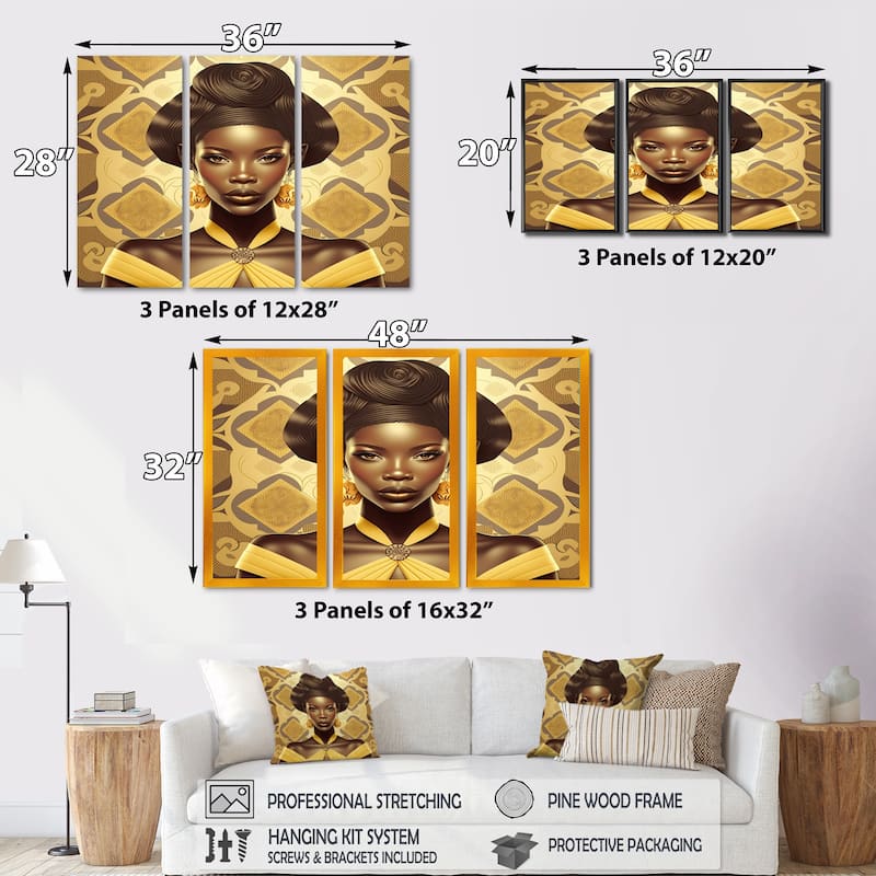 Designart "Vintage High Fashion African American Model VI" African